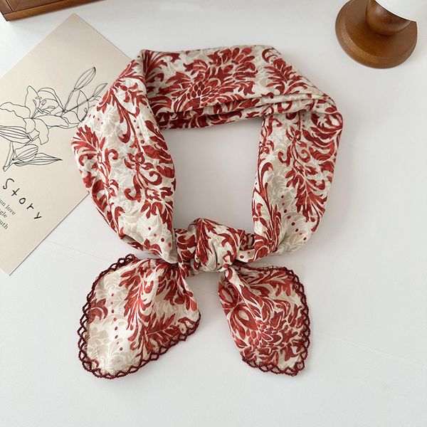 

New 100% pure cotton small fresh retro small square scarf --820075