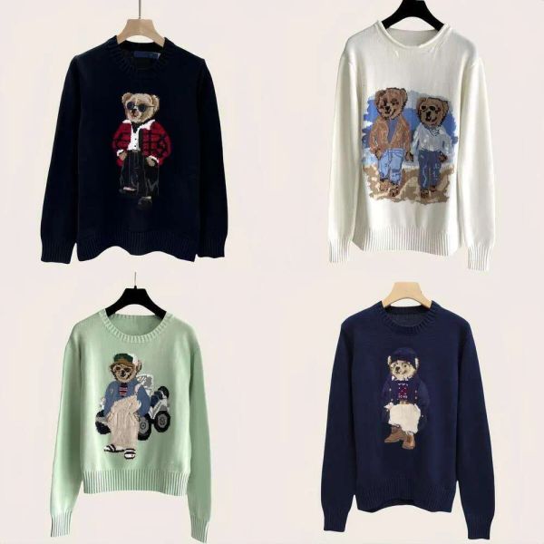 

bear sweater men designer bear sweatershirt women Pullover Embroidery Fashion Knitted Sweaters woman Long Sleeve Casual Printed Wool Cotton Soft Unisex asian size, #40