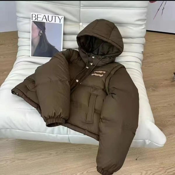 

Down cotton-padded jacket short joker hooded coat 2025 autumn and winter new coat bread and clothing BFG25012010, Khaki