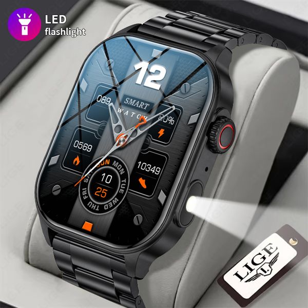 

LIGE's latest Bluetooth smartwatch sports meter step multi-functional watch lift screen light sleep monitoring music control Bluetooth call