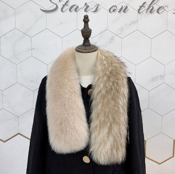 

Winter European style warm long fur collar scarf --843025