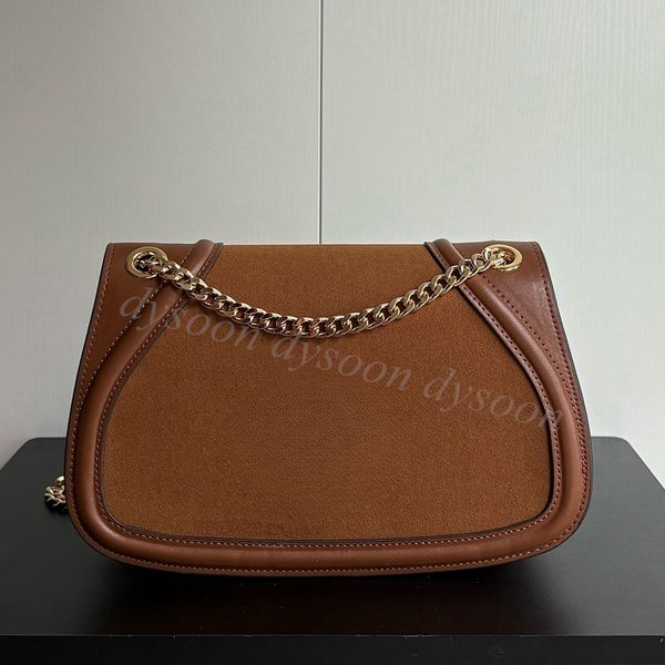 

Women Shoulder Bag 2 sizes 21.5cm/26cm Chains Flap Purse Fashion Handbag Crossbody Bags With Box/Dust Bag 30377, [leather style]#14 gray black 21.5cm