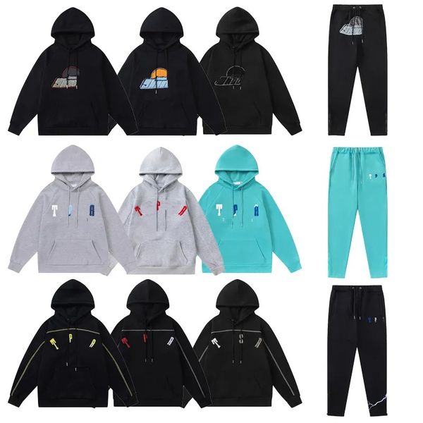 Designer tracksuit mens hoodie full rainbow towel embroidery decoding hoody sportswear men and women sportswear suit zipper trousers Size S XL S11