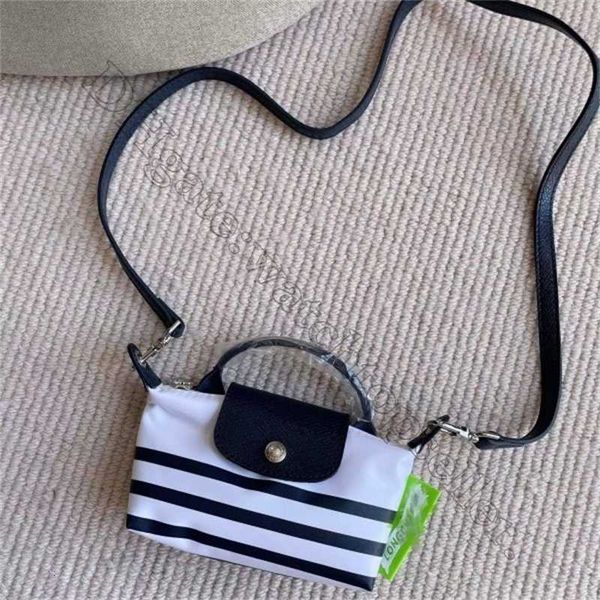 

Wholesale goods Wallet with and Womens High Striped Small Quality Medium-sized Dumpling Beach hobo bag Nylon Cloth Navy Style Cowhide Mini Crossbody Handbag