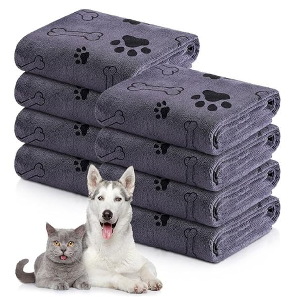 

8 Pcs Bulk Cats Towels Puppy Microfiber Quick Drying Dog Paw Bath Towel Pet Bathing Supplies Absorbent for Medium Dogs Pets