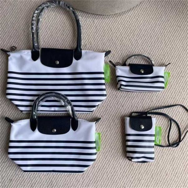 

Wallet with and Womens High Striped Small Quality Medium-sized Dumpling Beach hobo bag genuine leathe Nylon Cloth Navy Style Cowhide Mini Crossbody Handbag