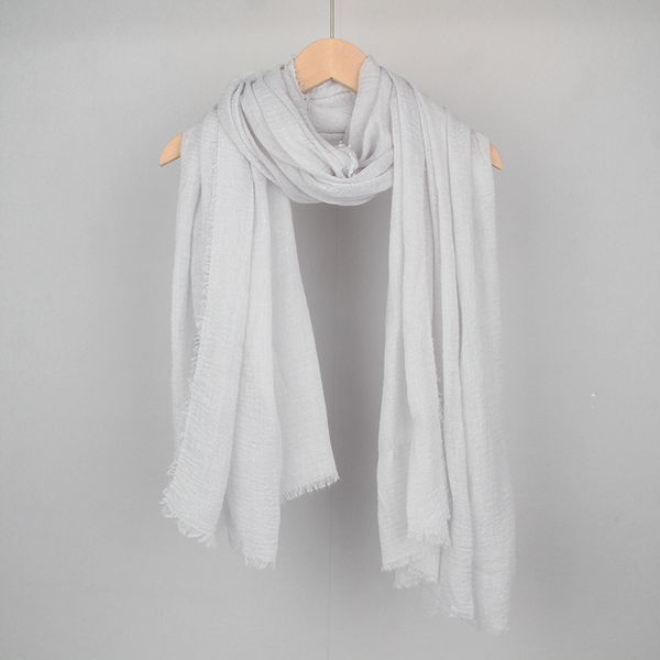 

10867 Womens solid color cotton and linen headscarf scarf