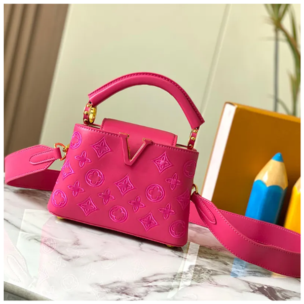 

Womens Purse Designer pink Bag Shoulder Bags Fashion Luxury thread Handbag Leather Crossbody Tote Large Capacity Handbags In Retro High Quality Purses, T1