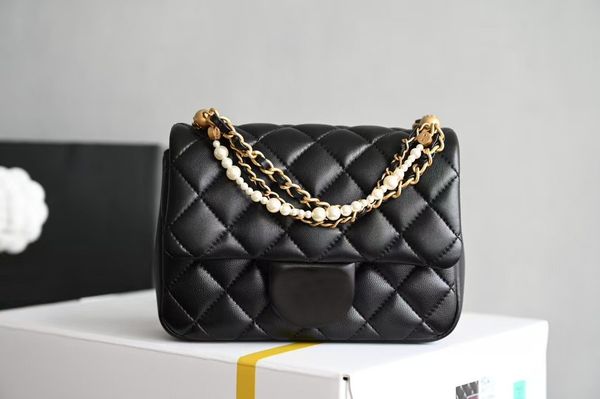 

2025 Platinum Version Genuine Grade 24B Postman Bag Women's Famous Luxury Brand Luxury Brand Casual Shoulder Bag Messenger Bag Thick 24K Bright Gold Buckle 19CM, 2bag