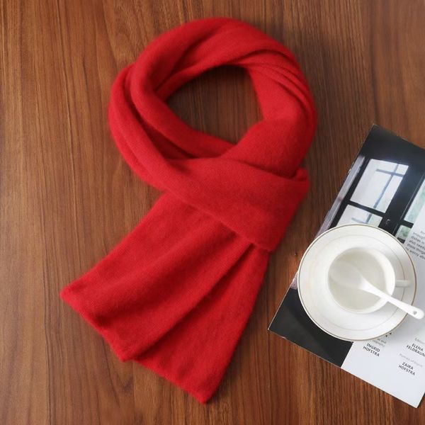 T117 wool shawl scarf women's long Korean knitted warm neck scarf autumn and winter new simple and versatile