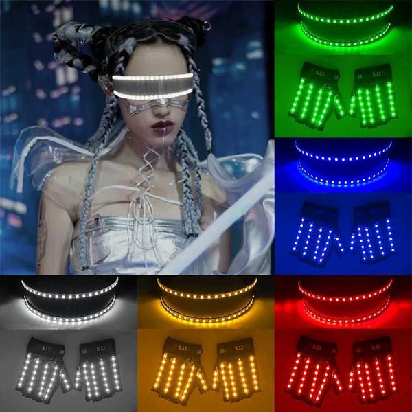 Futuristic Luminous Cosplay Glasses Flash LED Glasses Cool Glasses Party Cyberpunk Glasses Christmas Performance Props T250122