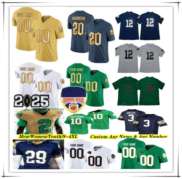 

2025 NCAA College Football Jerseys Riley Leonard Jeremiyah Love Rylie Mills Mitchell Evans Xavier Watts Jadarian Price Jaden Greathouse 6 Faison Adon Shuler Gray 4X, Men white style