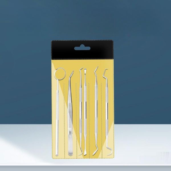 Multi-Piece Stainless Steel Oral Care Tool Set with Smooth Edges & Non-Slip Handle
