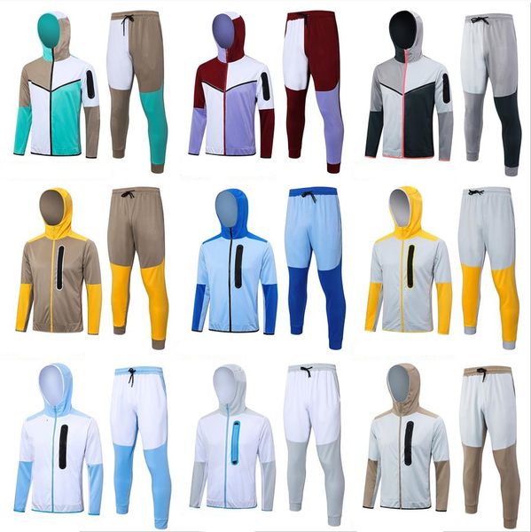 

Mens Sporty Tracksuit Hoodie and Jogger Pants Designer Fleece Suit Two Piece Set Training Outfit for Soccer Gym Casual Daily Wear Street Style Asian size, Purple