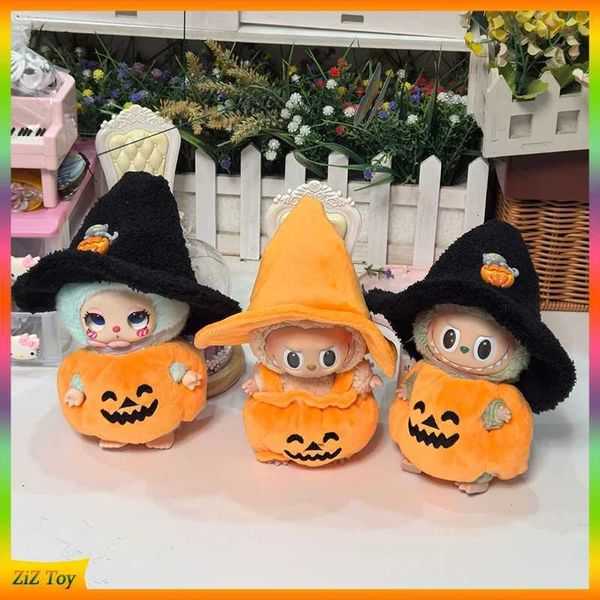 15cm/17cm Labubu Doll Clothes Halloween Cosplay Pumpkin Plush Clothing Accessory Funny Cute With Hat 2-Piece Set XJ250802