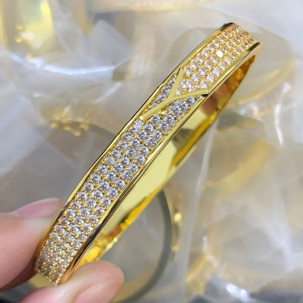 

Designer Bangles Bracelets Bangle Letter Luxury Charm Women's Jewelry Copper Crystal Wristband Cuff Fashion Accessories