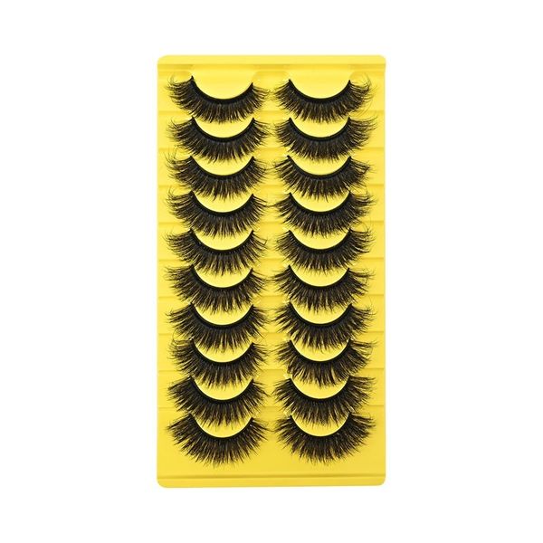 

Thick Fluffy False Eyelashes Soft Light Natural Curled Faux Mink Lashes Full Strip Lash Handmade Reusable Eyelash Extensions Makeup Accessory for Women