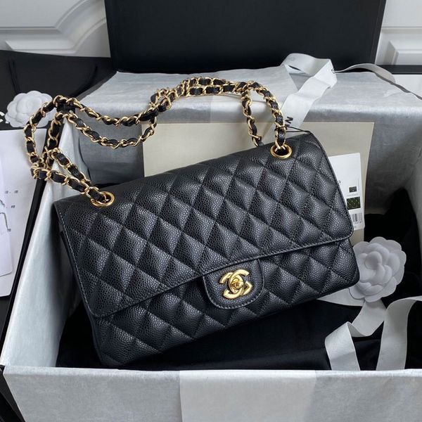 

Designer bag shoulder bag fashion handbag luxury sheepskin caviar diagonal cross bag chain bar high-quality box wallet AA, #22