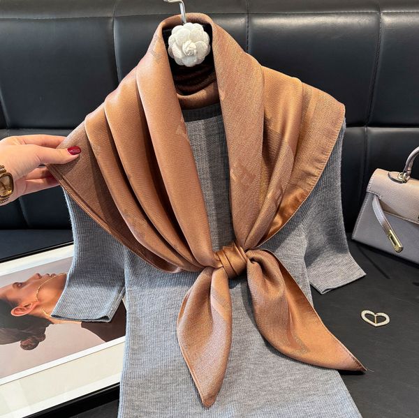 

Women's Tencel Cotton & Faux Silk Square Scarf - 90x90cm H Jacquard Pattern, Luxury Designer-Inspired Neck Wrap for Daily/Office