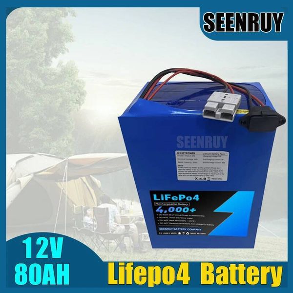 Rechargeable LI-IRON 12V 80AH Lifepo4 Battery with BMS Free Charger for Portable Power Station Energy Storage Systems