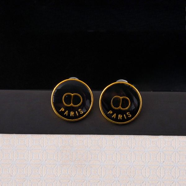 

Never Fading Round Designer Ear Stud Earrings Pearl Real Gold Brass Copper Stamp Letter Earring Fashion Womens Elegance Wedding Party Jewelry Accessories F74
