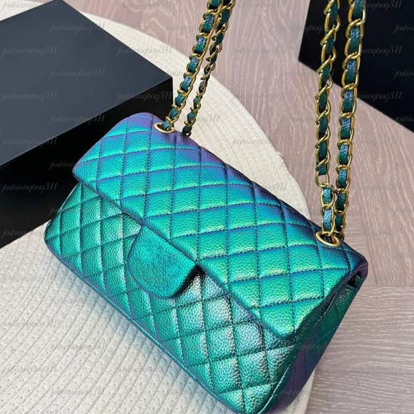 

Green Designer bags Luxury Bag sling bag Caviar Style Flap Leather Handbags Chain bag Shoulder Bag sac de luxe small square bag women's crossbody bag clutch bag, Cream