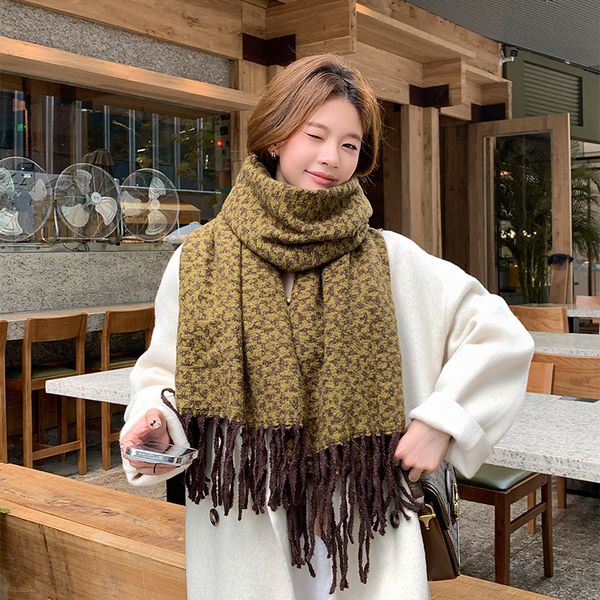 

2025 Fall/Winter Milk Velvet Scarf | Old Money Plaid, Versatile Warm Shawl & Thick Neck Warmer