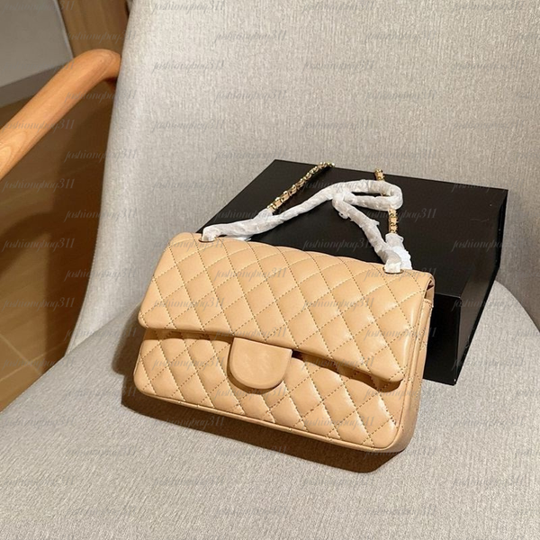 

Khaki Designer bags Luxury Bag sling bag Caviar Style Flap Leather Handbags Chain bag Shoulder Bag sac de luxe small square bag women's crossbody bag clutch bag, Camel