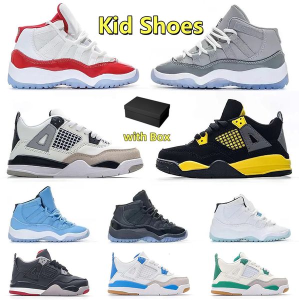 

Kids Shoes Athletic Outdoor Trainers Basketball 11 Cherry Cool Grey Black Cat 4 Baby Kid Designer Boy Girls Kids Sneakers University Blue Bred White Thunder Children, Purple