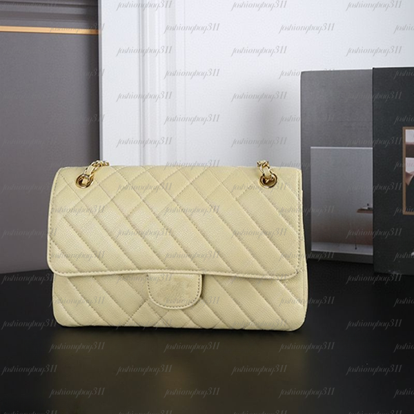 

Yellow Designer bags Luxury Bag sling bag Caviar Style Flap Leather Handbags Chain bag Shoulder Bag sac de luxe small square bag women's crossbody bag clutch bag, Cream