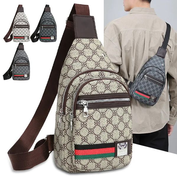 

Designer Bag 2025 New Business Casual Luxury Chest Bag Men's Korean Shoulder Trendy Backpack Fashionable Commuting Practical, Dark grey