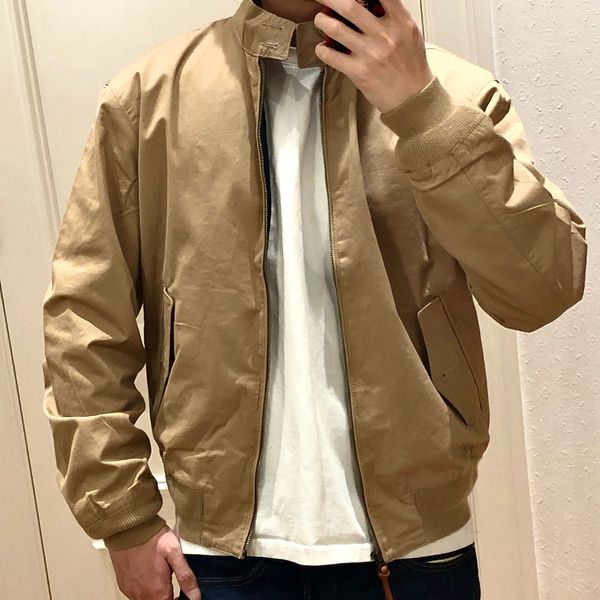 

Utility Workwear Jacket for Men Small Horse Embroidery Detail Casual Zip Up Khaki Coat Lightweight Outerwear Fashion Streetwear Leather Style Bomber Fit, R03-khaki