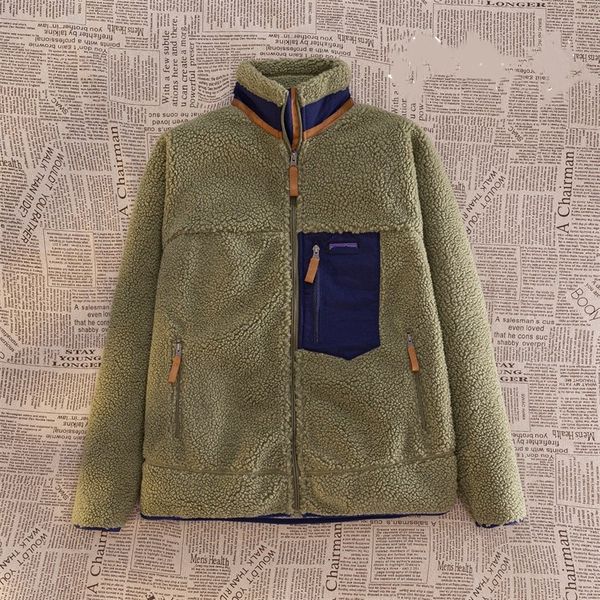 

Mens Designer Outdoor Fleece Lamb Fleece Loose Large Thickened Polar Fleece Trendy Coat for Men and Women, A2