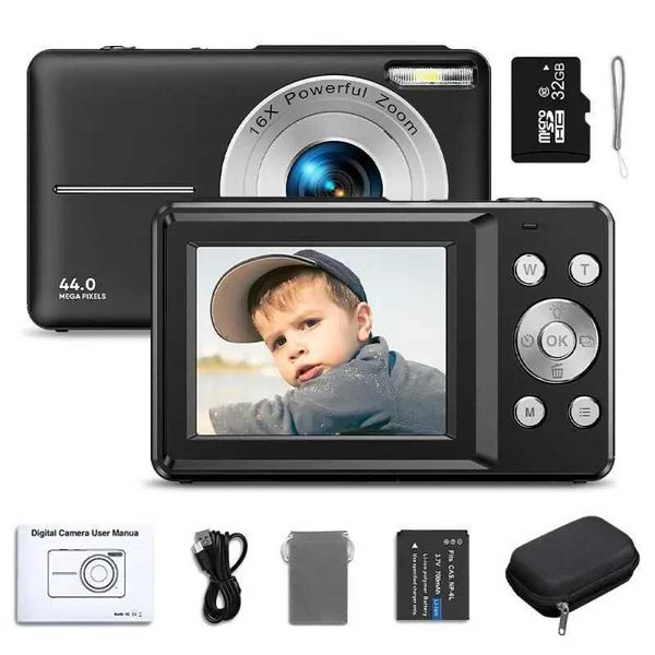 2.4 inches HD 1080P Digital Camera Rechargeable Cameras with 16x Zoom Compact 44MP for Kids Girls Z250804