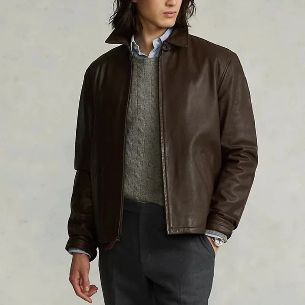 

Workwear Inspired Men Jacket Small Horse Embroidery Lightweight Vintage Coat Zip Up Style Khaki Bomber Utility Outerwear Streetwear Comfortable Fit Casual Wear, R03-navy