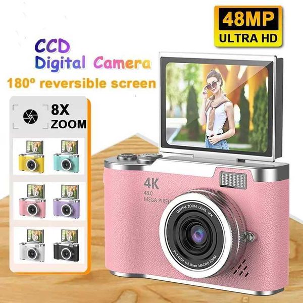 4K CCD 8X Digital Zoom Digital Camera for Students 48MP Compact Digital Photography Camera 180Flip Screen Selfie Camera X250804