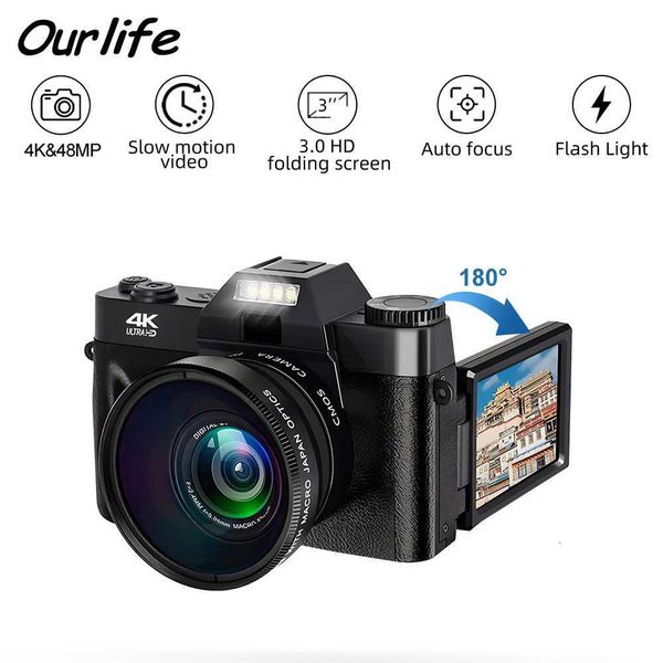 Vintage Digital Camera 16X Digital Zoom 4K WIFI Retro Vlog Recorder YouTube 3.0 Flip Screen Compact Digital Photography Camera X250804