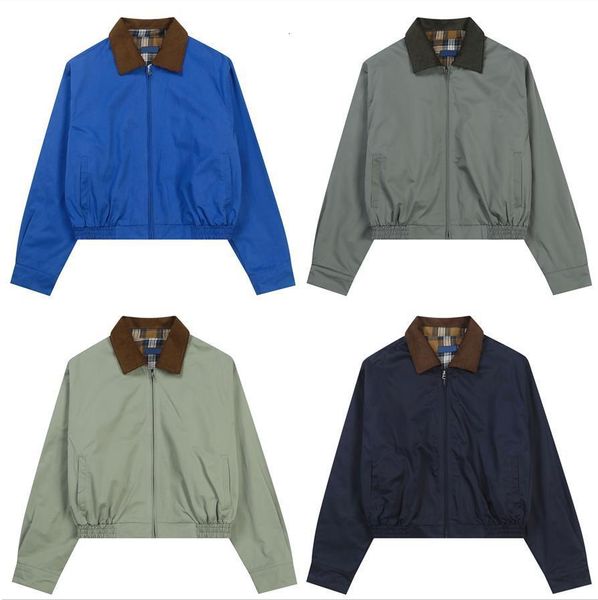 

Womens Vintage Khaki Jacket Utility Bomber Coat Workwear Style Fashion Outerwear Turn Down Collar Asian Size Streetwear Ladies Jacket, R14-blue