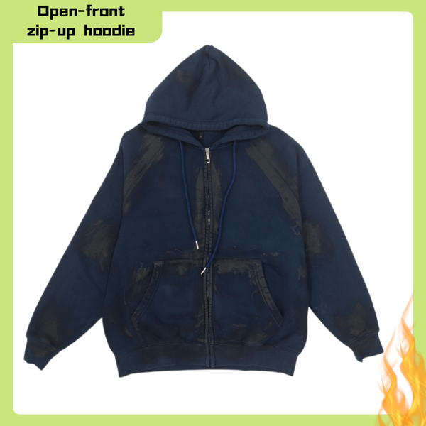 Customizable Zip-Up Hoodie: Warm & Cozy Soft Cotton Blend Sweatshirt Color, pattern, and style can be customized