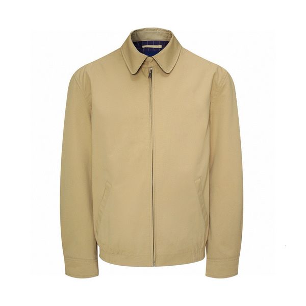 

Men Casual Jacket with Small Horse Embroidery Workwear Inspired Zip Up Design Classic British Style Lightweight Comfortable Fit Khaki Lapel Coat for Streetwear, R01-black