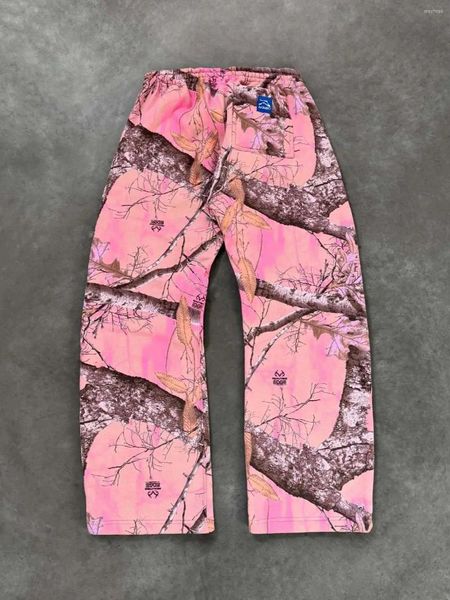 

Men's Pants Hip Hop HarajukuStreet Retro Y2KCamouflage Pattern Hood Mens And Womens Pink Street Clothing Pullover Punk Casual Camouflage