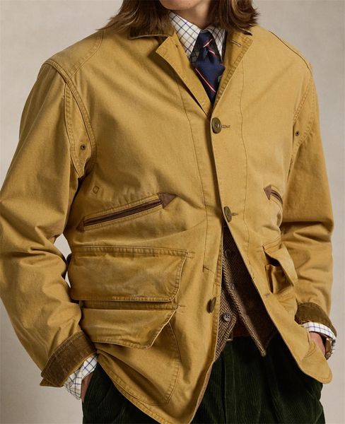 

Lightweight Mens Small Horse Embroidery Jacket Vintage Work Jacket Comfortable Fit Designer Coat Khaki Lapel Classic British Style Zip Up Casual Outerwear, R01-khaki