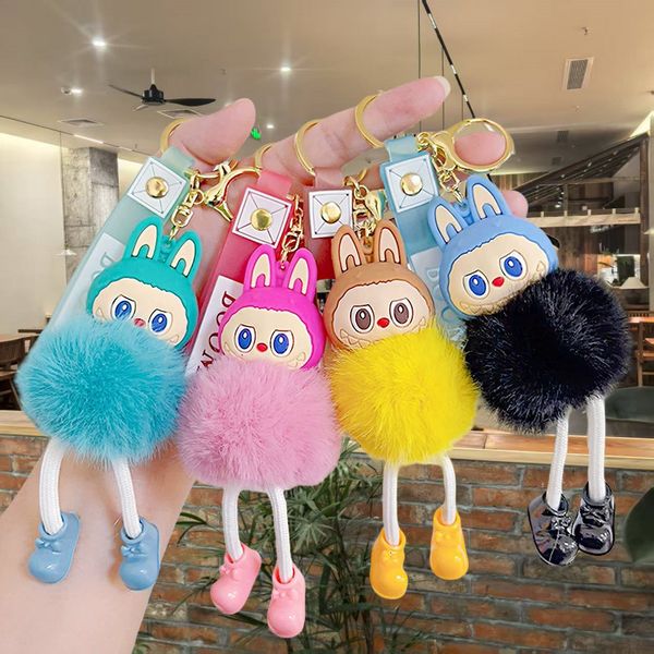 

Trendy Labubu Milk Tea Cup Keychain - Couple Matching Bag Charm for Her