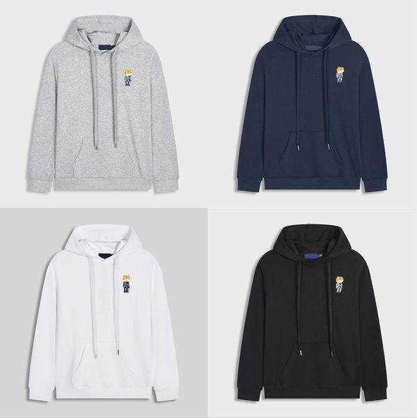 

Mens Casual Sports Tracksuit Small Horse Logo Tech Fleece Hoodie Set with Pants Zip Up Jacket Kangaroo Pocket Couple Streetwear Asian Size, H01-royal blue red