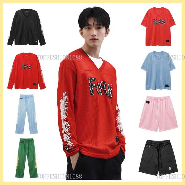 

Designer Chrome Shirts Mens T Shirts Breathable T-shirts Fashion Long Sleeve Jersey Printed Womens Ch T-shirt Cotton Casual Tees Tops High Street Styles Size S-XL, Red