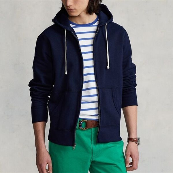 Mens Zipper Hoodie and Joggers Set Small Horse Tracksuit Casual Tech Fleece Outfit for Couples Street Style Asian Fit