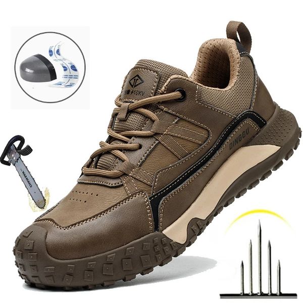 Male Safety Shoes Work Sneakers Indestructible Work Safety Boots Adjustable Men Steel Toe Shoes Sport Safty Shoes Drop 250804BJ