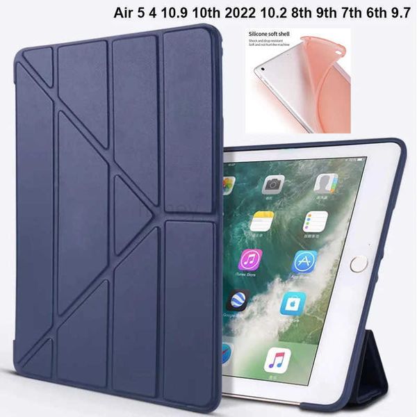 For iPad A16 Air 5 4 10.9 Smart Case 10th 10.2 8th 9th 9.7 Generation Leather Silicon Cover Air 11 2025 13 12 Pro Mini 7 6 4 T250806