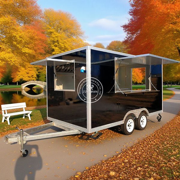 

Concession Catering Trailer Fully Equipped Pizza Hot Dog Cart Street Restaurant Fast Food Truck Trailer With Full Kitchen