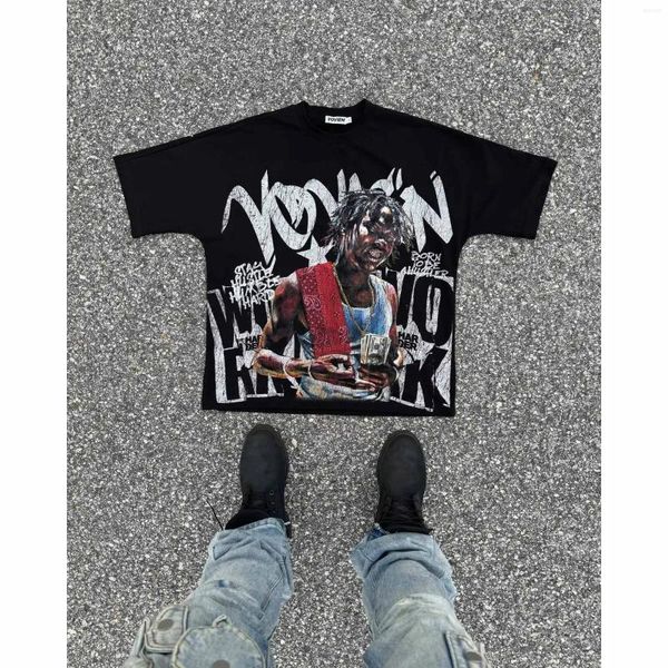 

Men's T Shirts Hip Hop T-shirts For Men In Tops And Cotton Clothing Oversized GYM Graphic Sexmachine Vintage T-shirt, A1